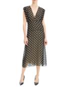 Deep V Dot-print Sleeveless Silk
