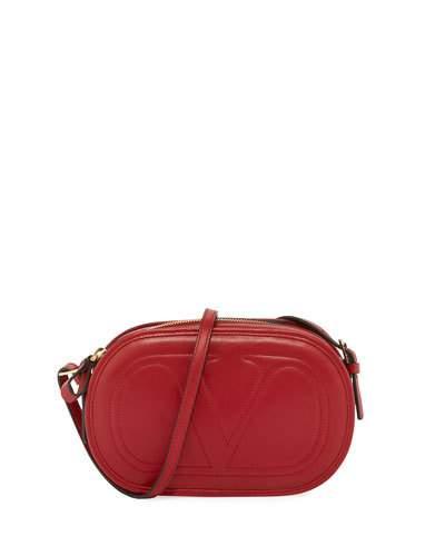 Quilted V Crossbody Bag, Red