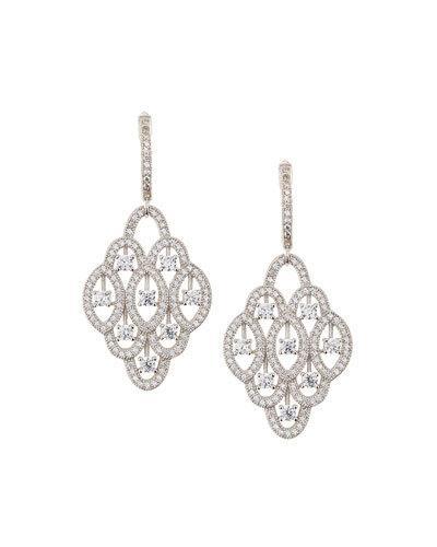 Pave Cz Crystal Chandelier Drop Earrings