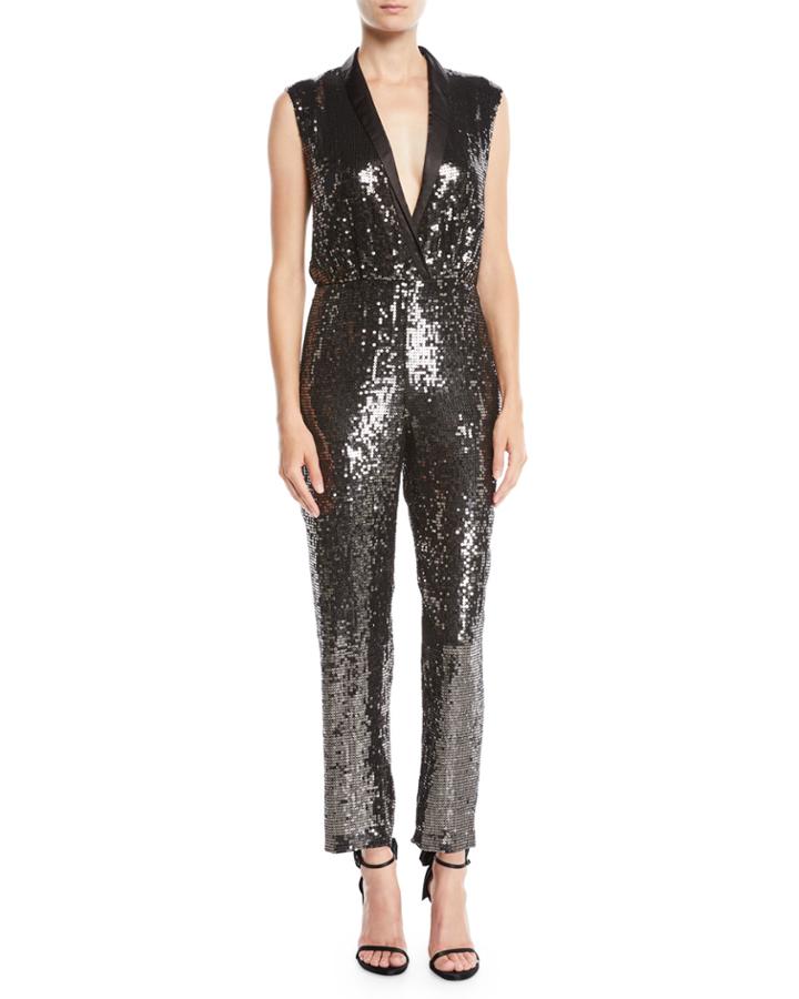 Lyle Sleeveless Sequin Jumpsuit