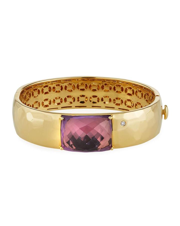 Martellato 18k Amethyst Bangle W/ Diamond