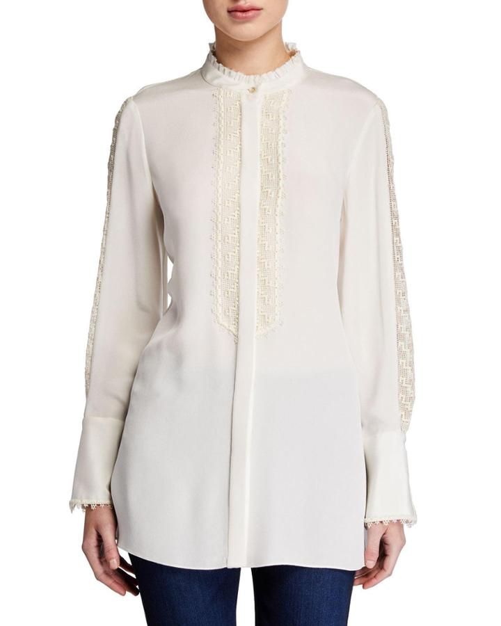 Fergie Button-front Long-sleeve