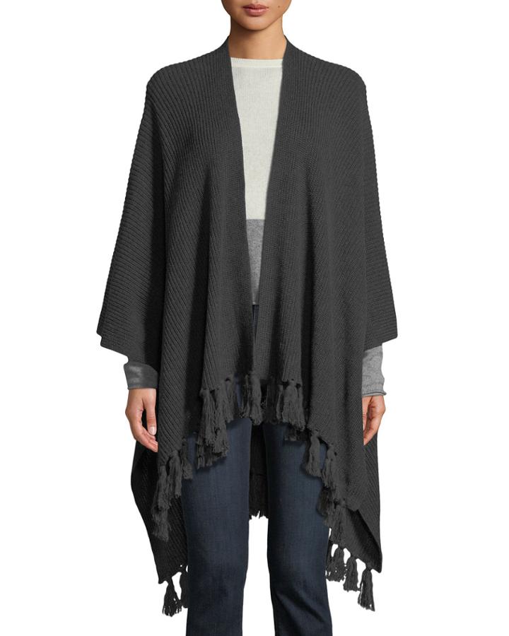 Knit Wrap W/fringe Trim