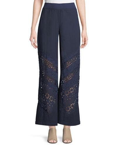 Bryant Lace-inset Flare-leg Pants