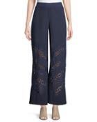 Bryant Lace-inset Flare-leg Pants