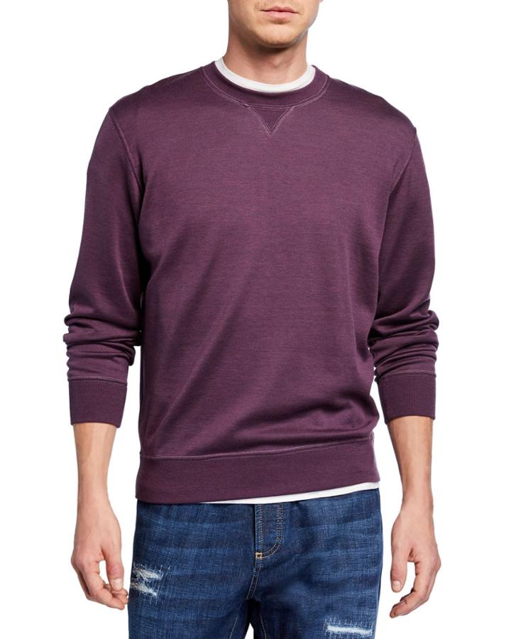 Men's Cotton Long- Sleeve Crewneck