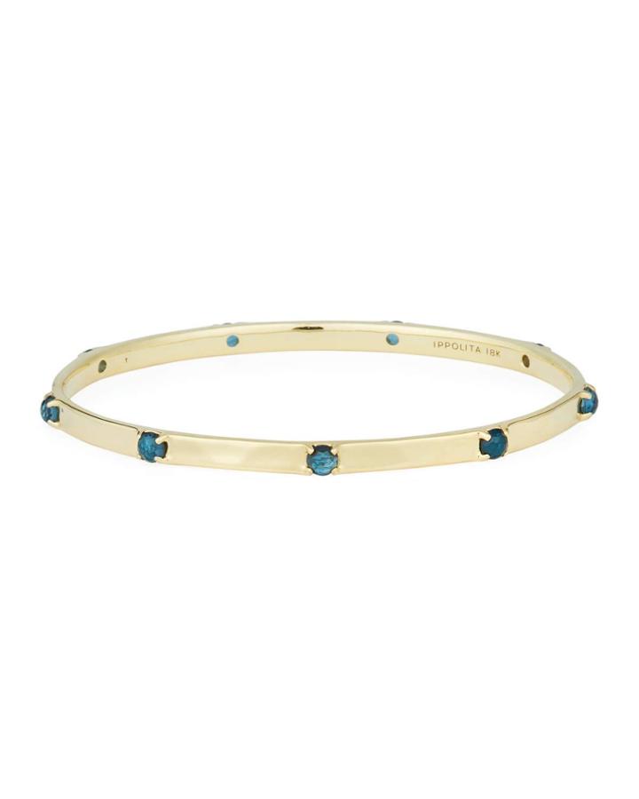 18k Rock Candy&trade; Nine-stone Bangle, London Blue Topaz