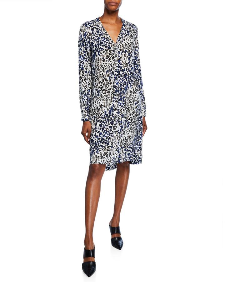 Animal Print Button-down Dress