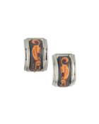 Estate Fox Enamel Earrings, Gray/silver