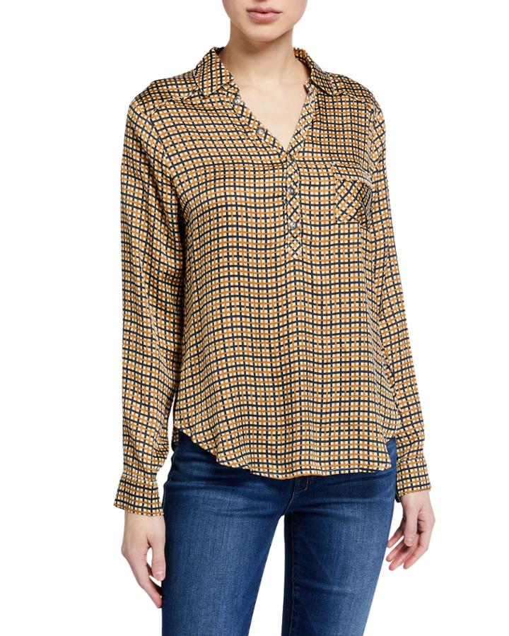 Silky Henley Printed