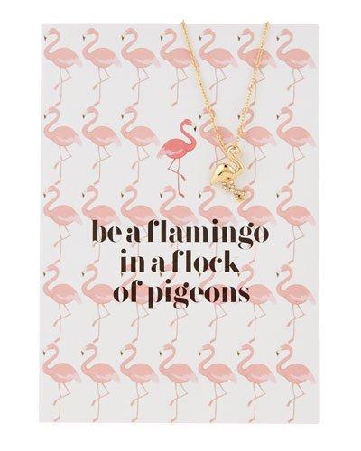 Flamingo Necklace With Card