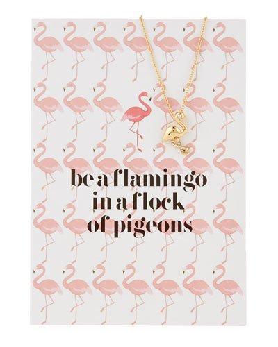 Flamingo Necklace With Card