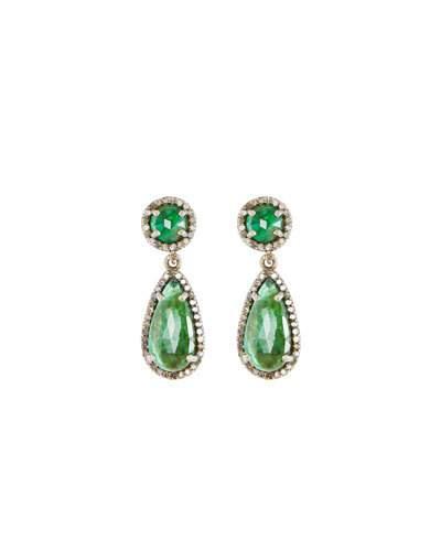 Emerald & Diamond Drop Earrings