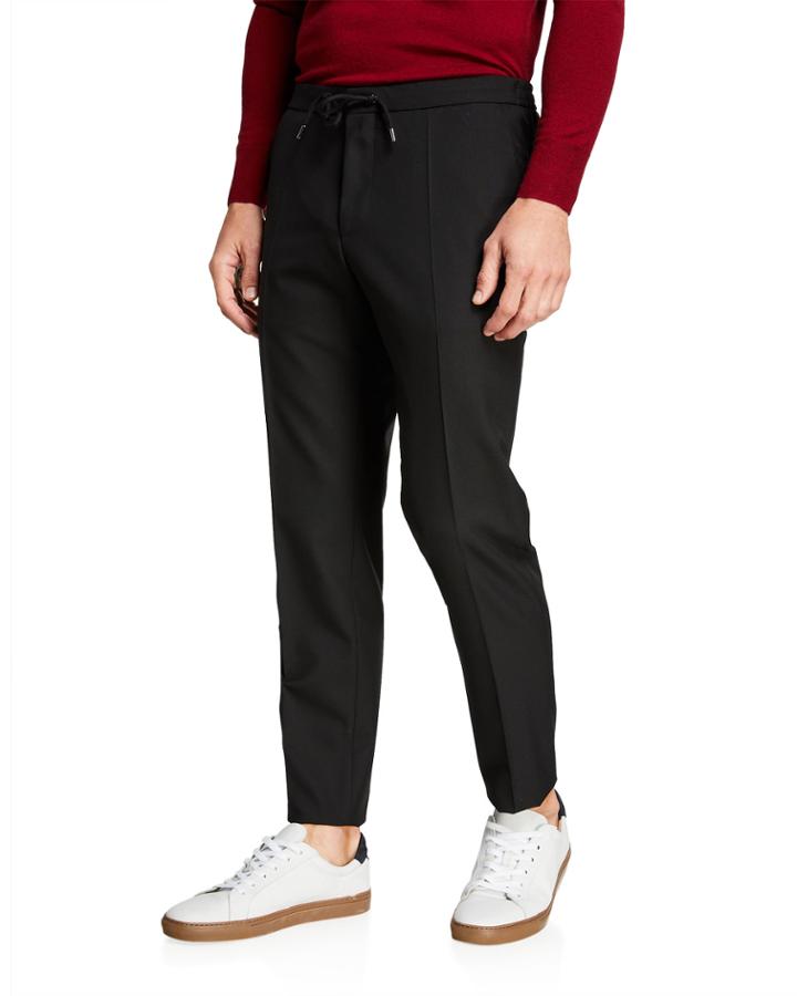 Men's Slim-fit Wool Jogger Trousers