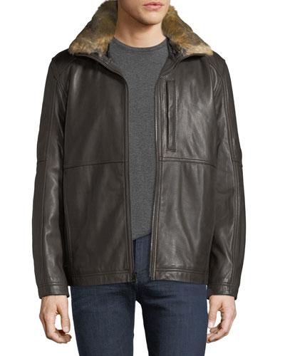 Chatham Leather Jacket W/ Fur Collar
