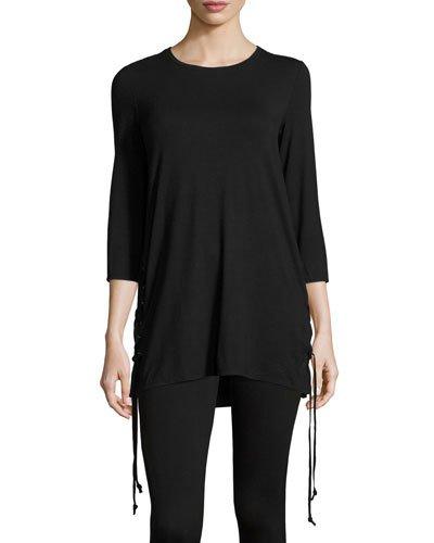 Crewneck Tunic With Lace-up