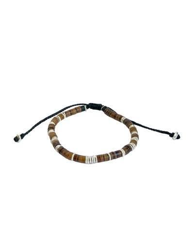 Men's Shell Disc Bead Bracelet