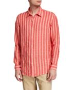 Men's Slim Luxe Linen Striped