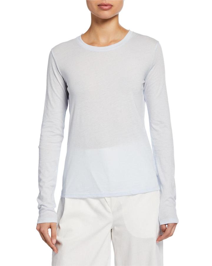 Essential Crewneck Long-sleeve Combed Cotton T-shirt