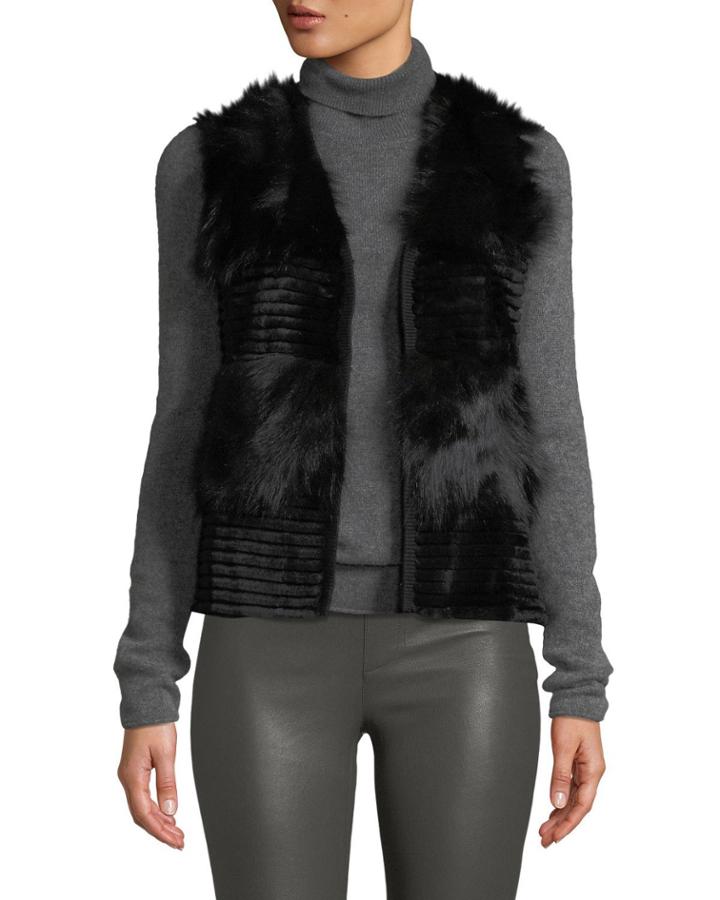 Rabbit & Fox Fur-front Vest