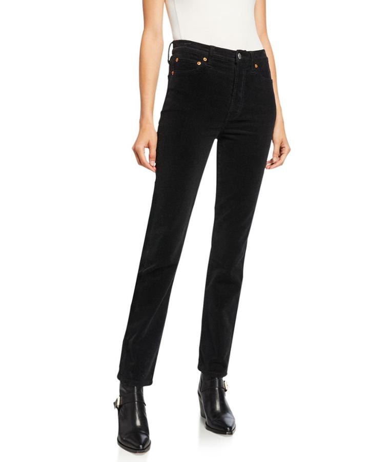 Corduroy Double Needle High-rise Jeans