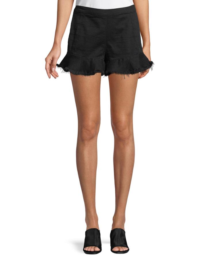 Ruffled Raw-edge Denim