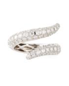 18k White Gold Diamond Cobra Ring,