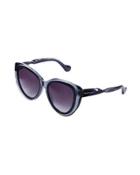 Two-tone Twisted Cat-eye Sunglasses, Blue