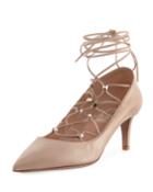 Rockstud Ankle-wrap Pumps