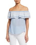 Off-the-shoulder Chambray Top