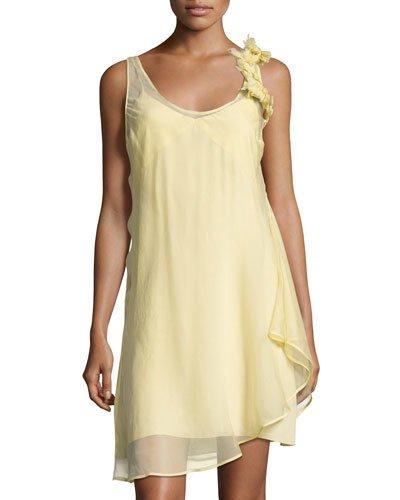 Floral-appliqu&eacute; Organza Dress