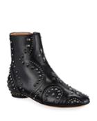 Rockstud Leather Ankle Booties