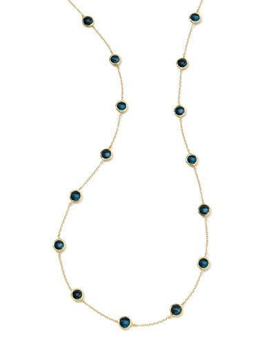 18k Rock Candy&reg; Mini Station Necklace, London Blue Topaz