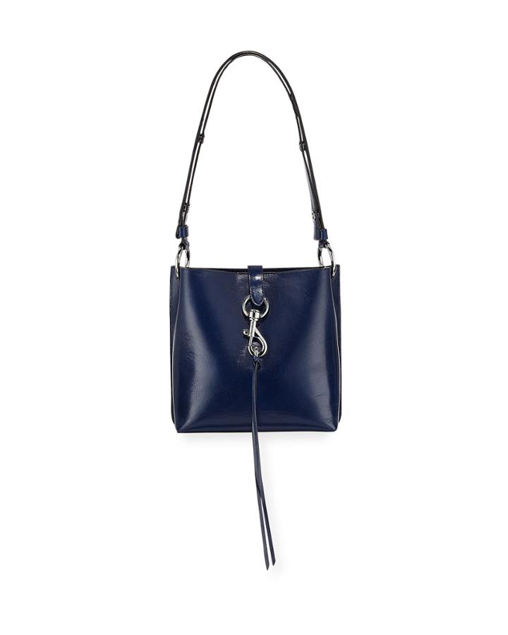 Megan Small Leather Feed Bag, Blue