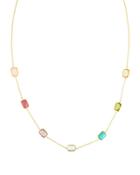 18k Gold Rock Candy Mini Gelato Rectangle Station Necklace In