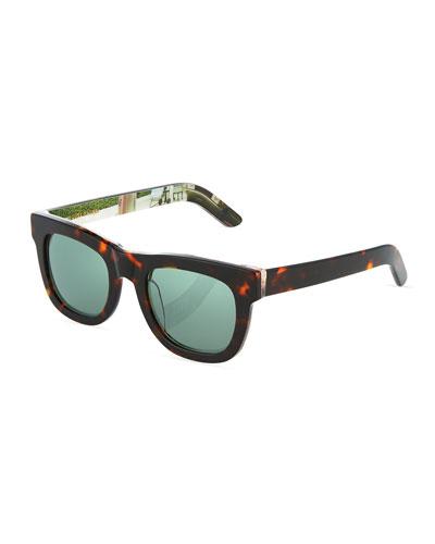Ciccio Havana Square Plastic Sunglasses, Tortoise