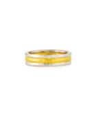 Platinum & 24k Yellow Gold Fused Triple-band Ring