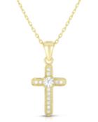 Pave Cubic Zirconia Cross Necklace
