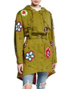 Floral Patches Hooded Parka