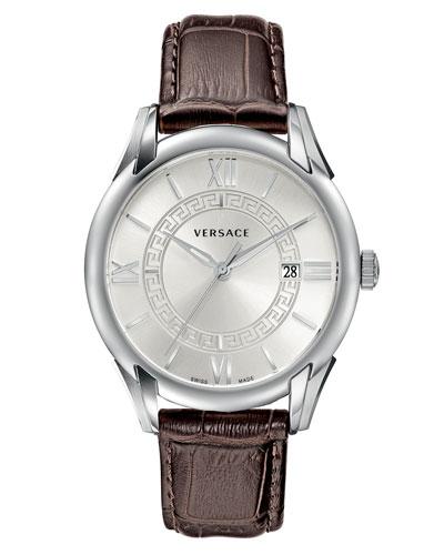 Apollo Watch W/ Calfskin Leather Strap,