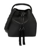 Alana Faux-leather Drawstring Hobo Bag, Black