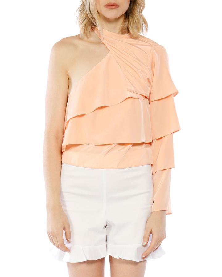 Adeline Tiered Ruffle Single-shoulder Top