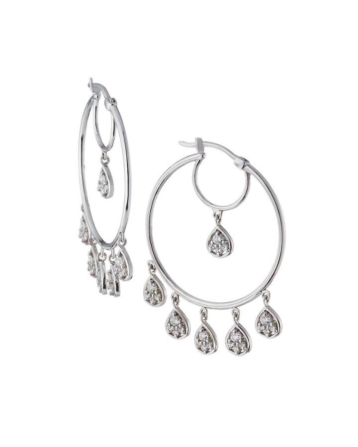18k White Gold Diamond-shaker Earrings