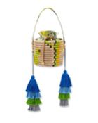 Colorblock Fique Bucket Bag With Crossbody