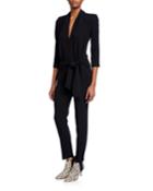 Cycy 3/4-sleeve Plunging Jumpsuit