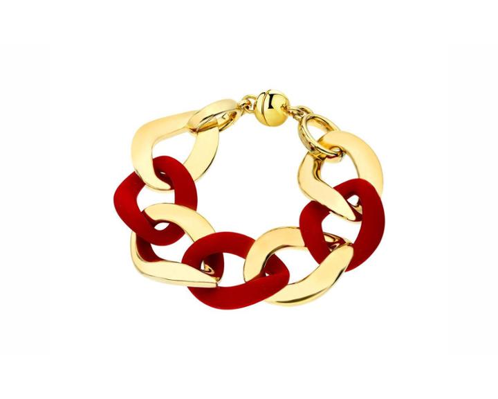 Extra-large Curb-link Bracelet, Red