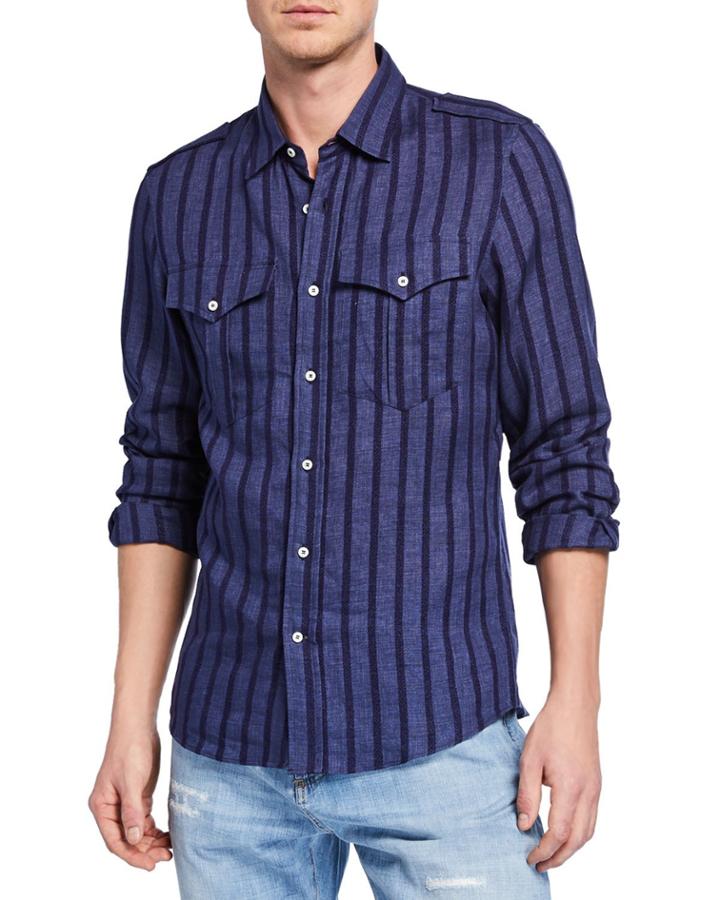 Men's Stripe Linen