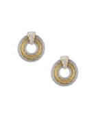 Multi-cable Wreath Earrings W/ Diamonds, Two-tone