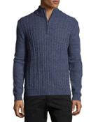 Cable-knit Quarter-zip Sweater,