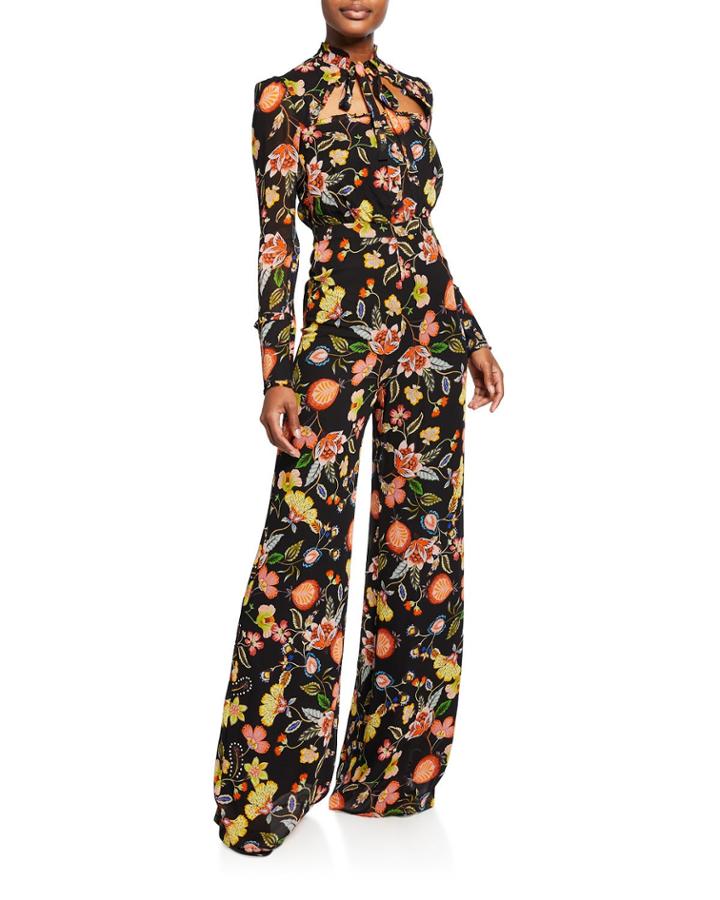 Imogene Floral Tie-neck Jumpsuit